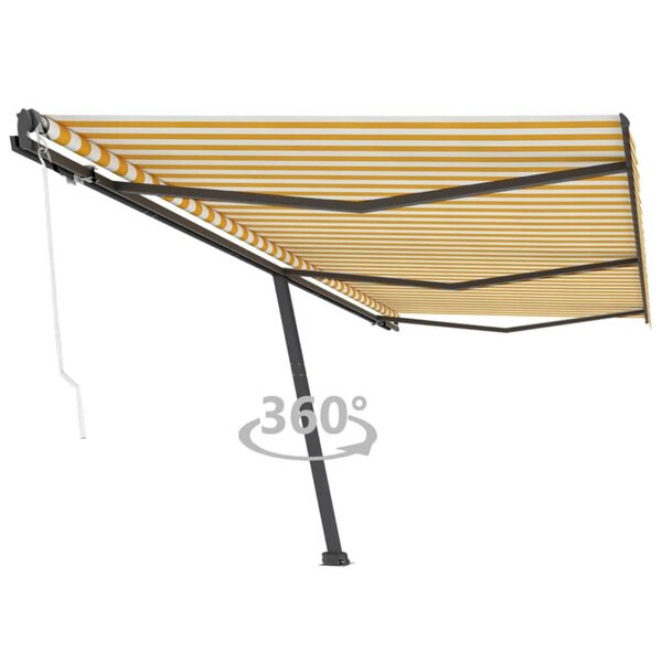 vidaXL Auvent automatique sur pied 600x300 cm Jaune/Blanc