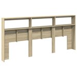 vidaXL Armoire tête de lit avec LED chêne sonoma 220x17x102 cm