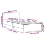 vidaXL Cadre de lit Chêne noir 90 x 190 cm Bois d'ingénierie