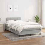 vidaXL Sommier à lattes de lit et matelas gris clair 120x190 cm tissu