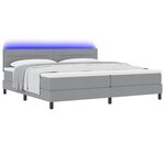 vidaXL Lit à ressorts avec matelas Gris clair 200 x 200 cm tissu