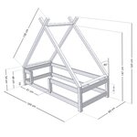 Lit cabane enfant TAHUKA 80 x 160 vert pétrole
