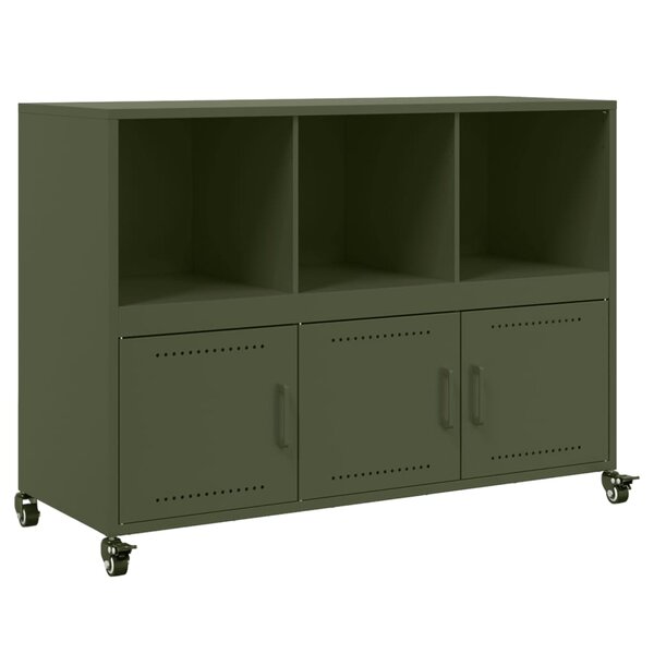 vidaXL Buffet vert olive 100 5x39x72 cm acier