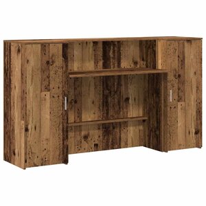 vidaXL Bureau de réception vieux bois 180x50x103 5cm bois d'ingénierie