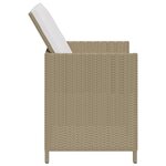 vidaXL Chaises de jardin avec coussins lot de 4 Résine tressée Beige