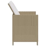 vidaXL Chaises de jardin avec coussins 4 Pièces Résine tressée Beige