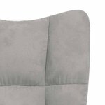vidaXL Chaise de relaxation avec tabouret Gris clair Velours