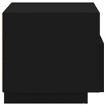 vidaXL Armoires de chevet avec lumières LED 2 Pièces noir 40x39x37 cm