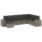 vidaXL Salon de jardin 8 Pièces avec coussins gris résine tressée