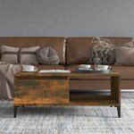 vidaXL Table basse Chêne fumé 90x50x36 5 cm Bois d'ingénierie
