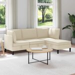 vidaXL Ensemble de meubles pour le salon 4 Pièces Crème Tissu