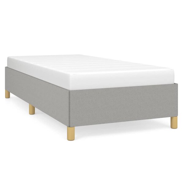 vidaXL Cadre de lit Gris clair 90x200 cm Tissu