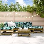 vidaXL Salon de jardin 6 Pièces avec coussins bois de pin imprégné
