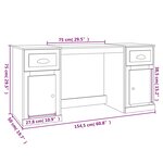 Bureau table poste de travail meuble d'ordinateur informatique étude avec armoire sonoma bois d'ingénierie gris 02_0023399