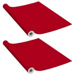 vidaXL Films autoadhésifs pour meubles 2 Pièces Rouge 500x90 cm PVC