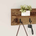 vidaXL Porte-manteau mural avec étagère Bois ancien 60 x 10.5 x 18 cm