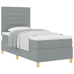 vidaXL Lit à ressorts avec matelas Gris clair 90 x 200 cm tissu