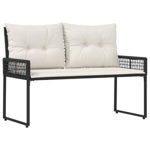 vidaXL Banc extérieur Noir et blanc crème 118 x 55 x 82 cm