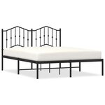 vidaXL Cadre de lit métal sans matelas avec tête de lit noir 150x200cm