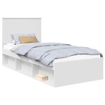 vidaXL Cadre de lit Blanc 90 x 190 cm Bois de pin massif