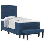 vidaXL Lit à ressorts avec tête de lit Bleu 80 x 200 cm tissu