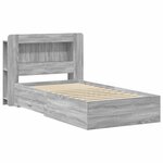 vidaXL Cadre de lit avec rangement Sonoma gris 90 x 200 cm