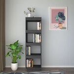 vidaXL Bibliothèque/Séparateur de pièce gris 40x35x135 cm pin massif