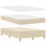 vidaXL Lit à ressorts avec matelas Crème 120 x 200 cm tissu