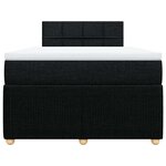 vidaXL Sommier à lattes de lit avec matelas Noir 120x200 cm Tissu