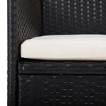 vidaXL Ensemble à manger de jardin avec coussins 7 Pièces Noir