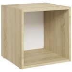 vidaXL Ensemble de meubles TV 3 Pièces Blanc chêne sonoma Bois ingénierie
