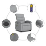 vidaXL Fauteuil inclinable de massage électrique Gris clair Tissu