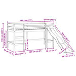 vidaXL Lit mezzanine enfants avec tour rose 90x190 cm bois pin massif