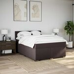 vidaXL Sommier à lattes de lit avec matelas Marron foncé 140x200 cm