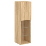 vidaXL Meubles TV avec lumières LED 2 Pièces chêne sonoma 30 5x30x102 cm