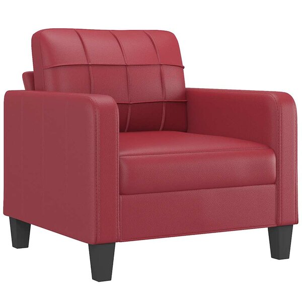 vidaXL Fauteuil Rouge bordeaux 60 cm Similicuir