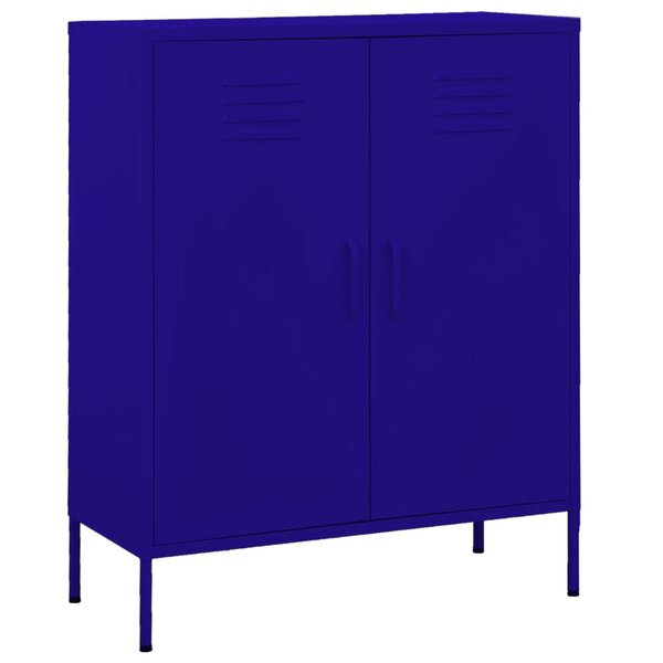 vidaXL Armoire de rangement Bleu marine 80x35x101 5 cm Acier
