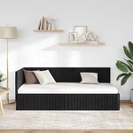 vidaXL Cadre de lit d'angle avec tête de lit Noir 90 x 200 cm Velours