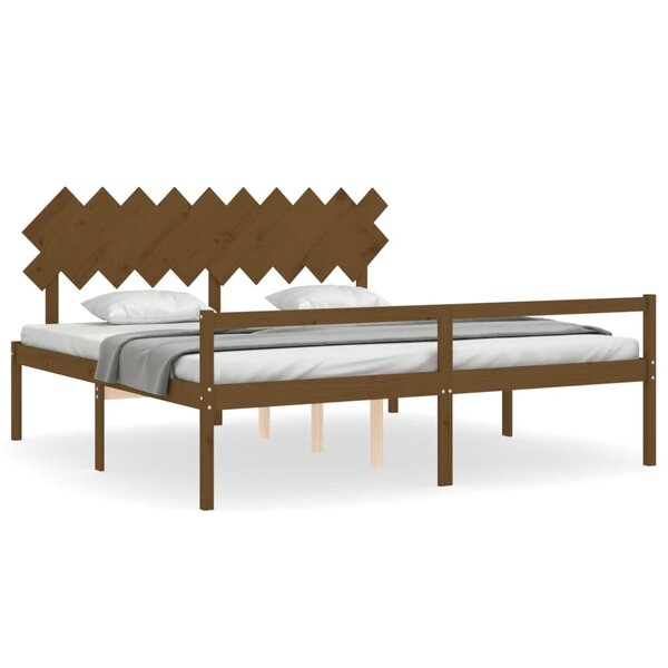 vidaXL Lit pour personne âgée sans matelas 200x200 cm bois massif