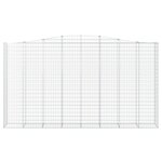 vidaXL Paniers à gabions arqués 2 Pièces 400x50x220/240 cm Fer galvanisé