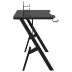 vidaXL Bureau de jeu avec pieds en forme de Y Noir 90x60x75 cm