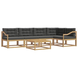 vidaXL Ensemble de canapés d'extérieur 6 Pièces Blanc et anthracite