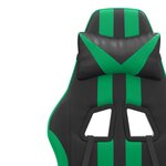 vidaXL Chaise de jeu pivotante Noir et vert Similicuir