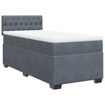vidaXL Sommier à lattes de lit avec matelas Gris foncé 100x200 cm