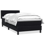 vidaXL Sommier à lattes de lit avec matelas noir 100x220 cm velours