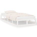 vidaXL Cadre de lit sans matelas blanc 75x190 cm bois massif