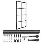 vidaXL Porte coulissante quincaillerie Aluminium et verre ESG 76x205cm