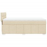 vidaXL Sommier à lattes de lit avec matelas Crème 90x200 cm Tissu