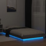 vidaXL Cadre de lit et lumières LED sans matelas sonoma gris 90x190 cm