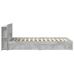 vidaXL Cadre de lit avec rangement avec tiroir Gris béton 90 x 190 cm